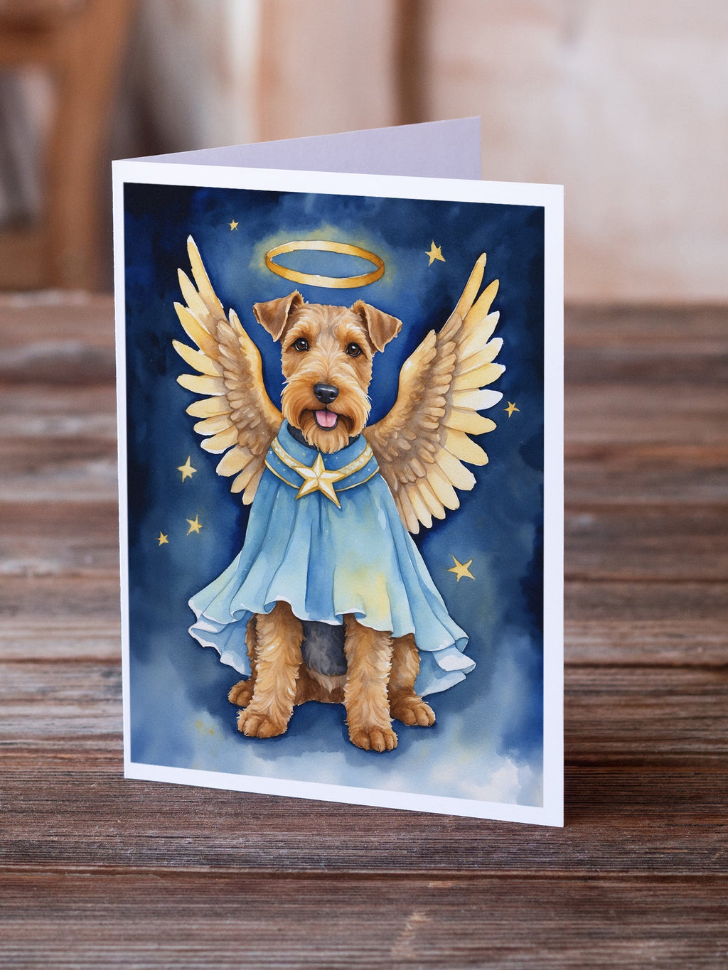 Welsh Terrier My Angel Greeting Cards Pack of 8 Blank Cards with Envelopes Whimsical A7 Size 5x7