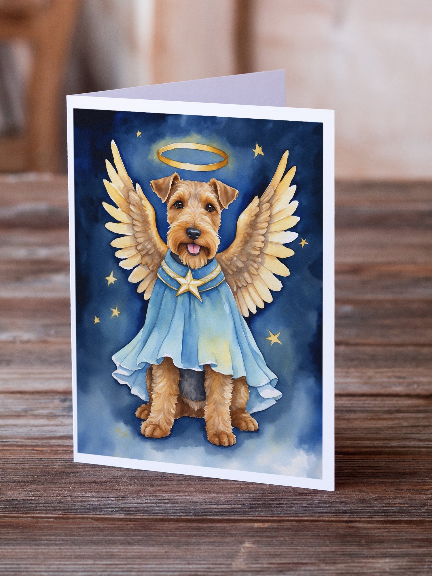 Welsh Terrier My Angel Greeting Cards Pack of 8 Blank Cards with Envelopes Whimsical A7 Size 5x7