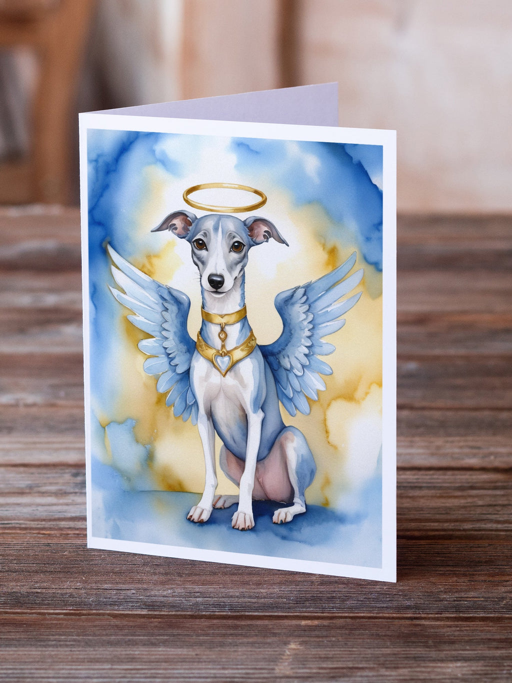 Whippet My Angel Greeting Cards Pack of 8 Blank Cards with Envelopes Whimsical A7 Size 5x7