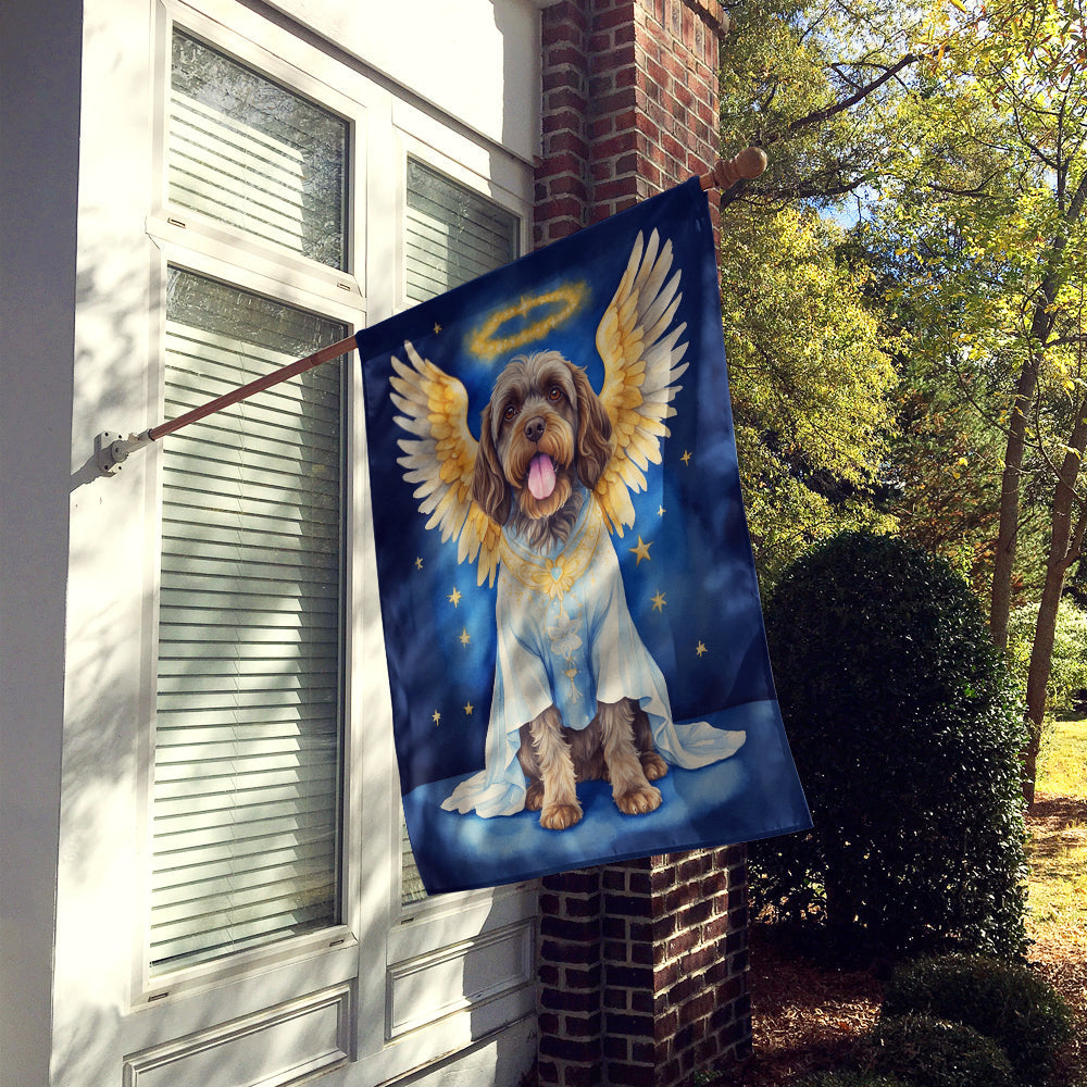 Wirehaired Pointing Griffon My Angel House Flag 28x40 Porch Sleeve Pole Decorative Outside Yard Banner Artwork Wall Hanging, Polyester