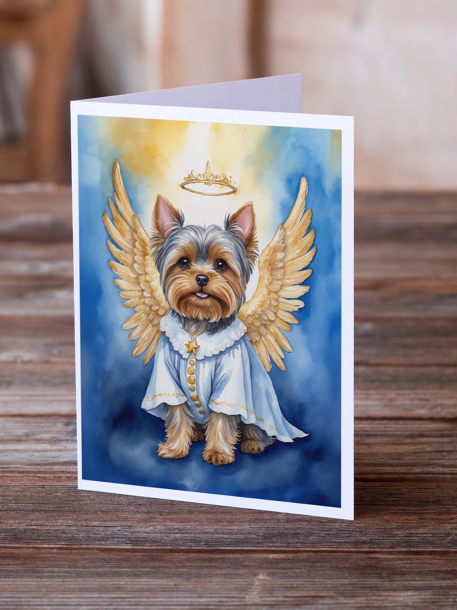Yorkshire Terrier My Angel Greeting Cards Pack of 8 Blank Cards with Envelopes Whimsical A7 Size 5x7