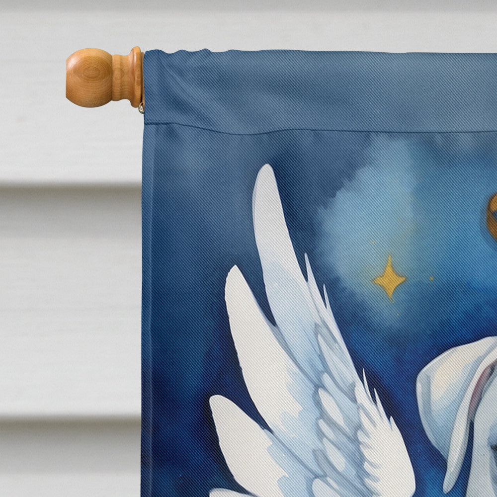 White Boxer My Angel House Flag 28x40 Porch Sleeve Pole Decorative Outside Yard Banner Artwork Wall Hanging, Polyester