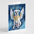White Boxer My Angel Greeting Cards Pack of 8 Blank Cards with Envelopes Whimsical A7 Size 5x7
