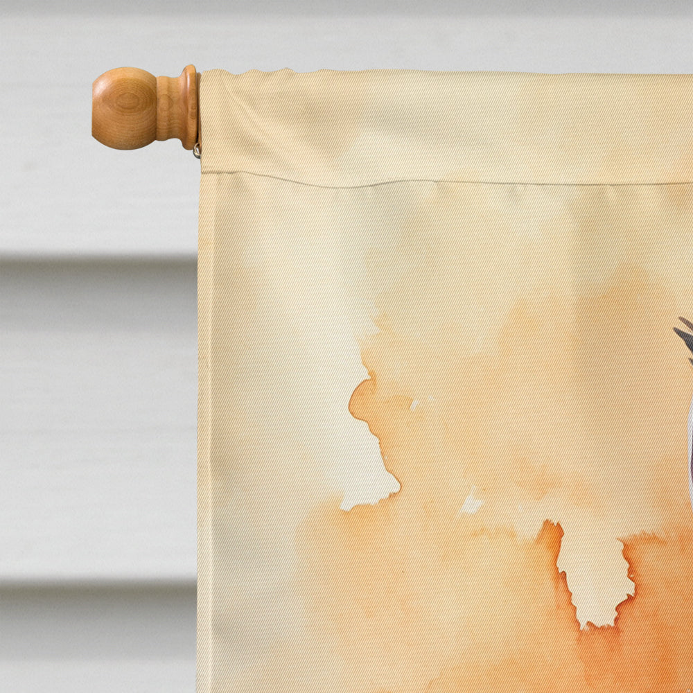 Aphrodite Giant Cat in Fall Leaves House Flag 28x40 Porch Sleeve Pole Decorative Outside Yard Banner Artwork Wall Hanging, Polyester