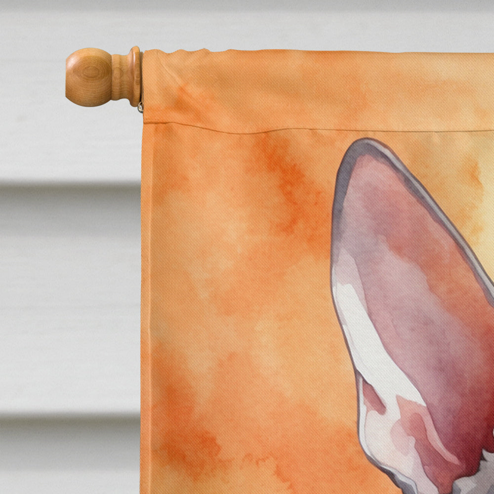 Cornish Rex Cat in Fall Leaves House Flag 28x40 Porch Sleeve Pole Decorative Outside Yard Banner Artwork Wall Hanging, Polyester