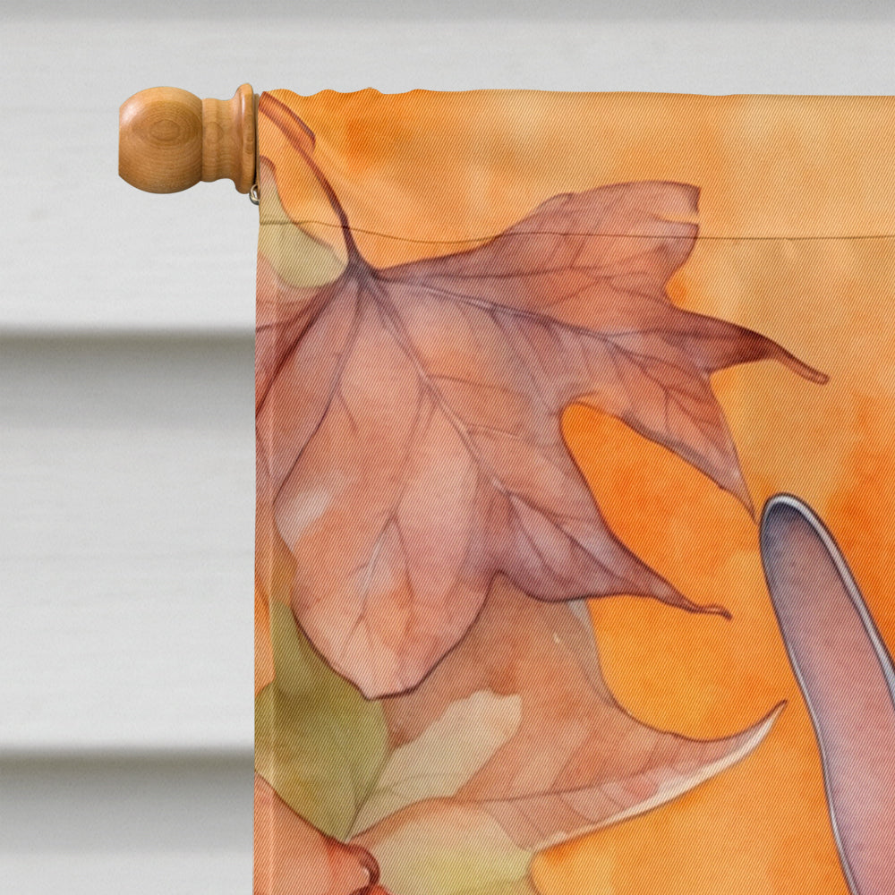 Donskoy Don Sphynx Cat in Fall Leaves House Flag 28x40 Porch Sleeve Pole Decorative Outside Yard Banner Artwork Wall Hanging, Polyester