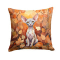 Minskin Cat in Fall Leaves Decorative Throw Pillow 18x18 Indoor Outdoor Accent Cushion, Fabric Cover with Insert for Sofa, Bed, Porch & Living Room