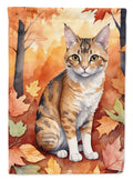 Oregon Rex Cat in Fall Leaves House Flag 28x40 Porch Sleeve Pole Decorative Outside Yard Banner Artwork Wall Hanging, Polyester