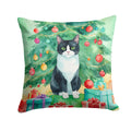 Chantilly Tiffany Cat By the Christmas Tree Decorative Throw Pillow 14x14 Indoor Outdoor Accent Cushion, Fabric Cover with Insert for Sofa, Bed, Porch & Living Room