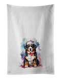 Bernese Mountain Dog Chef Kitchen Towel Set of 2 White Dish Towels Decorative Bathroom Hand towel for Hand, Face, Hair, Yoga, Tea, Dishcloth, 19 X 28", White