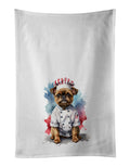 Brussels Griffon Chef Kitchen Towel Set of 2 White Dish Towels Decorative Bathroom Hand towel for Hand, Face, Hair, Yoga, Tea, Dishcloth, 19 X 28", White