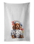 Cocker Spaniel Chef Kitchen Towel Set of 2 White Dish Towels Decorative Bathroom Hand towel for Hand, Face, Hair, Yoga, Tea, Dishcloth, 19 X 28", White