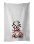 Dalmatian Chef Kitchen Towel Set of 2 White Dish Towels Decorative Bathroom Hand towel for Hand, Face, Hair, Yoga, Tea, Dishcloth, 19 X 28", White