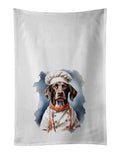 German Shorthaired Pointer Chef Kitchen Towel Set of 2 White Dish Towels Decorative Bathroom Hand towel for Hand, Face, Hair, Yoga, Tea, Dishcloth, 19 X 28", White