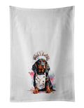 Gordon Setter Chef Kitchen Towel Set of 2 White Dish Towels Decorative Bathroom Hand towel for Hand, Face, Hair, Yoga, Tea, Dishcloth, 19 X 28", White
