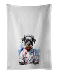 Kerry Blue Terrier Chef Kitchen Towel Set of 2 White Dish Towels Decorative Bathroom Hand towel for Hand, Face, Hair, Yoga, Tea, Dishcloth, 19 X 28", White