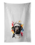 Labrador Retriever Chef Kitchen Towel Set of 2 White Dish Towels Decorative Bathroom Hand towel for Hand, Face, Hair, Yoga, Tea, Dishcloth, 19 X 28", White