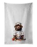 Newfoundland Chef Kitchen Towel Set of 2 White Dish Towels Decorative Bathroom Hand towel for Hand, Face, Hair, Yoga, Tea, Dishcloth, 19 X 28", White