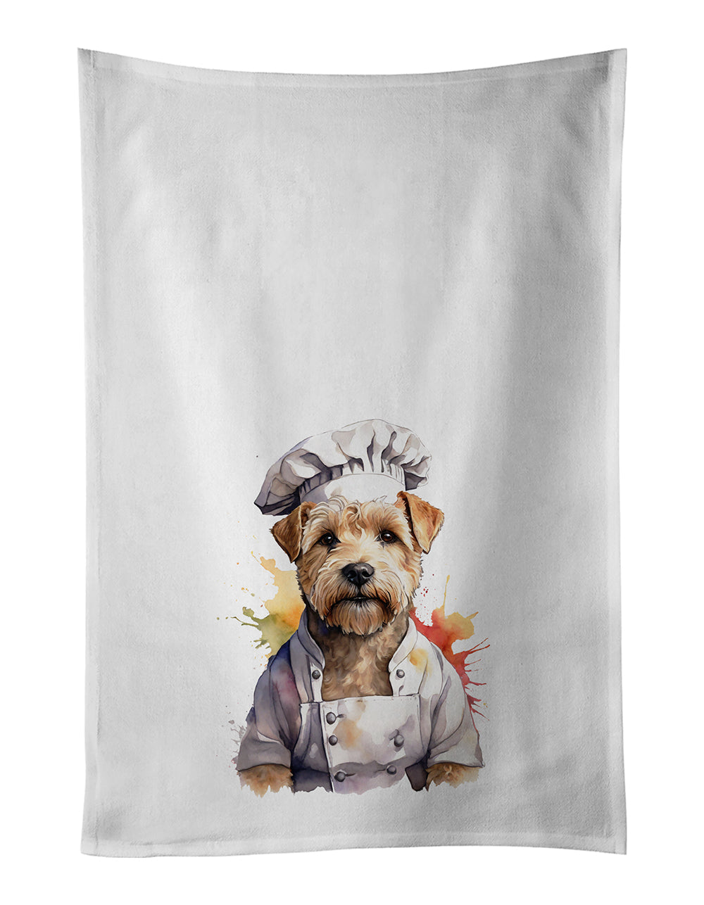 Wheaten Terrier Chef Kitchen Towel Set of 2 White Dish Towels Decorative Bathroom Hand towel for Hand, Face, Hair, Yoga, Tea, Dishcloth, 19 X 28", White