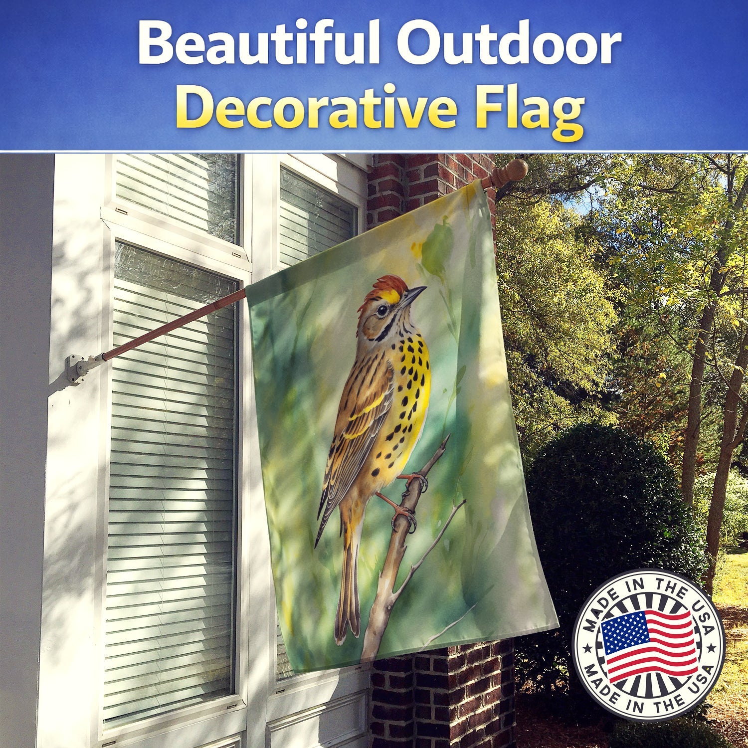 Alabama Yellowhammer House Flag 28x40 Porch Sleeve Pole Decorative Outside Yard Banner Artwork Wall Hanging, Polyester