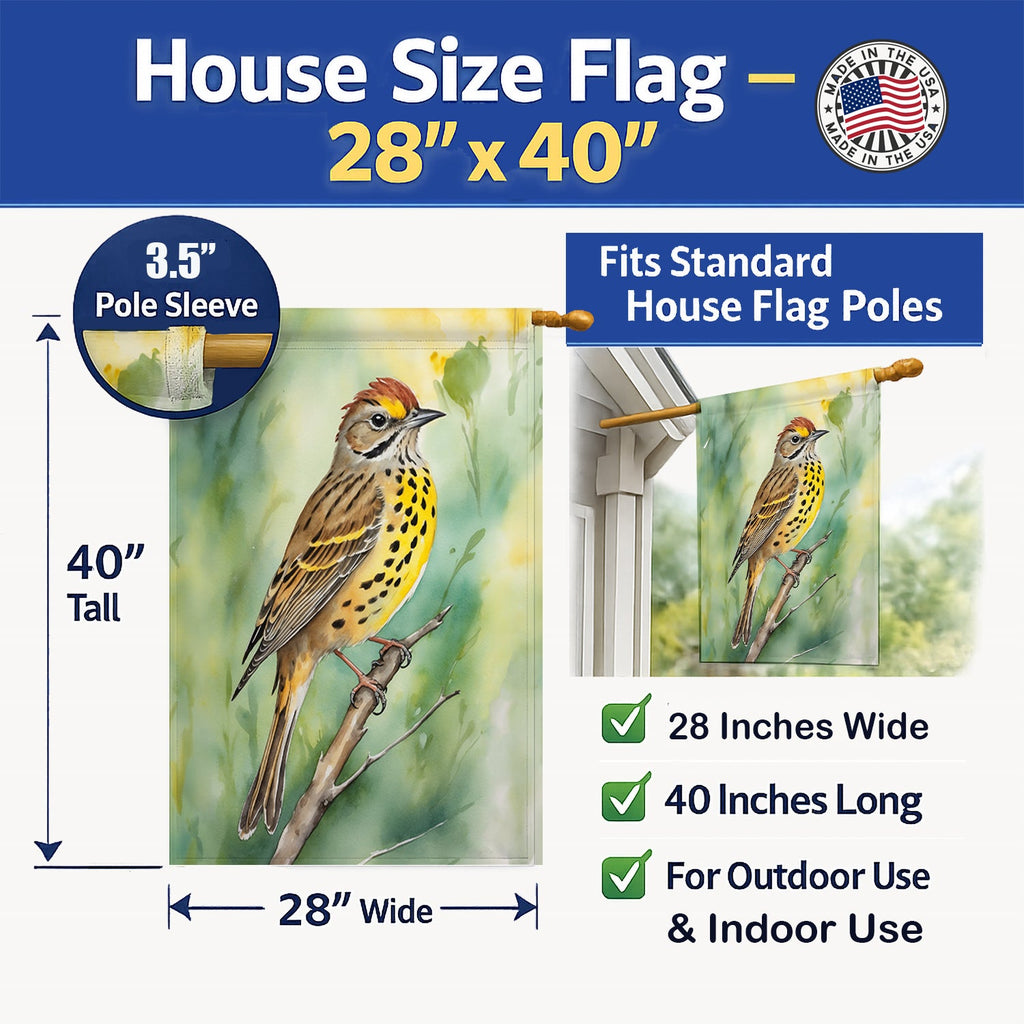Alabama Yellowhammer House Flag 28x40 Porch Sleeve Pole Decorative Outside Yard Banner Artwork Wall Hanging, Polyester