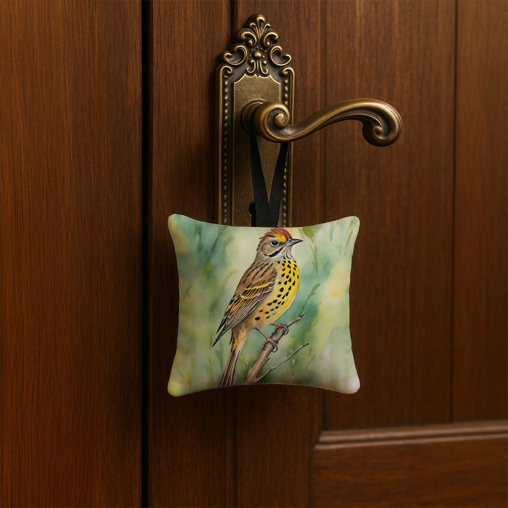 Alabama Yellowhammer Hanging Square Fabric Ornament 3.5 × 3.5 Decorative Door-Knob & Tree Hanger, Soft Fabric