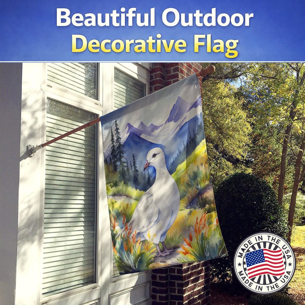 Alaska Willow Ptarmigan House Flag 28x40 Porch Sleeve Pole Decorative Outside Yard Banner Artwork Wall Hanging, Polyester