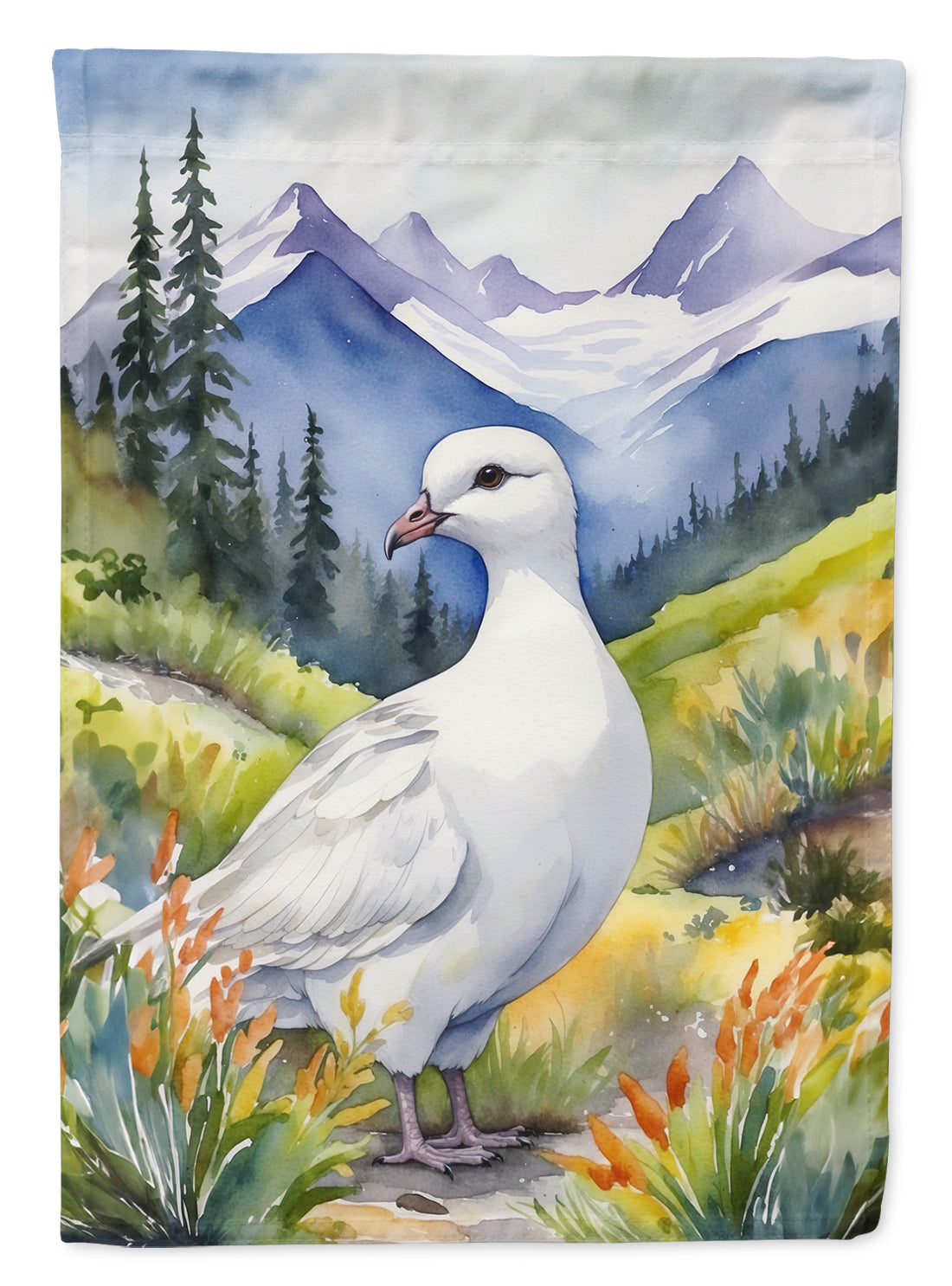 Alaska Willow Ptarmigan House Flag 28x40 Porch Sleeve Pole Decorative Outside Yard Banner Artwork Wall Hanging, Polyester