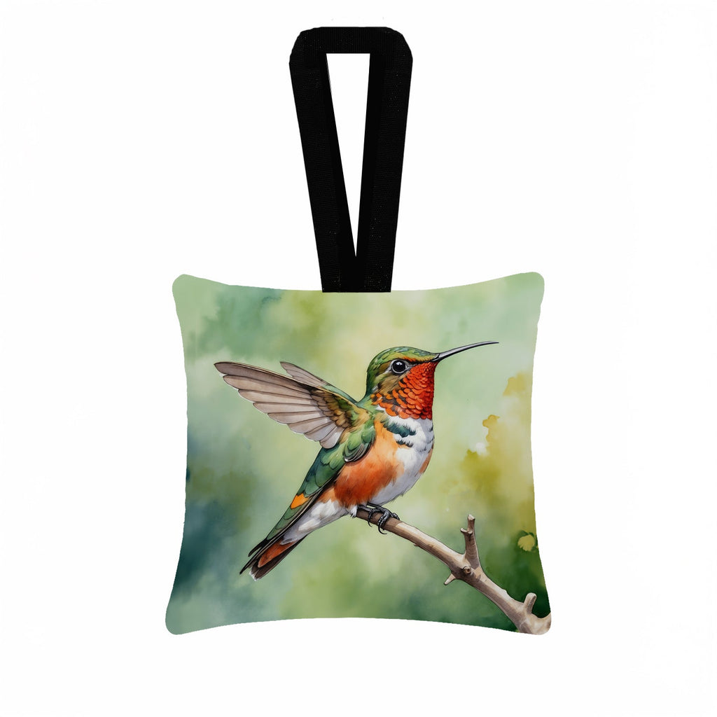 Allens Hummingbird Hanging Square Fabric Ornament 3.5 × 3.5 Decorative Door-Knob & Tree Hanger, Soft Fabric