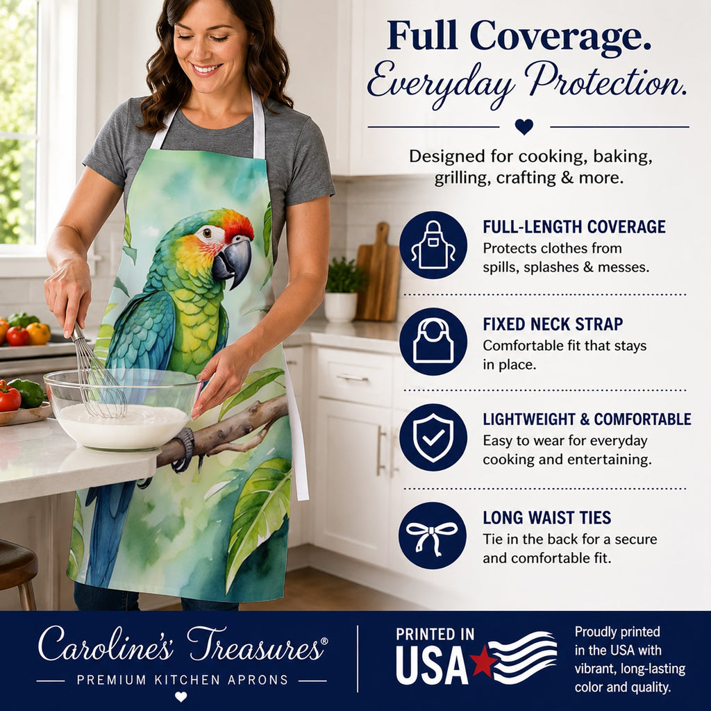 Amazon Parrot Apron Cooking Kitchen Server Baking Crafts Gardening for Adult Women Men, Unisex, Large, Multicolor