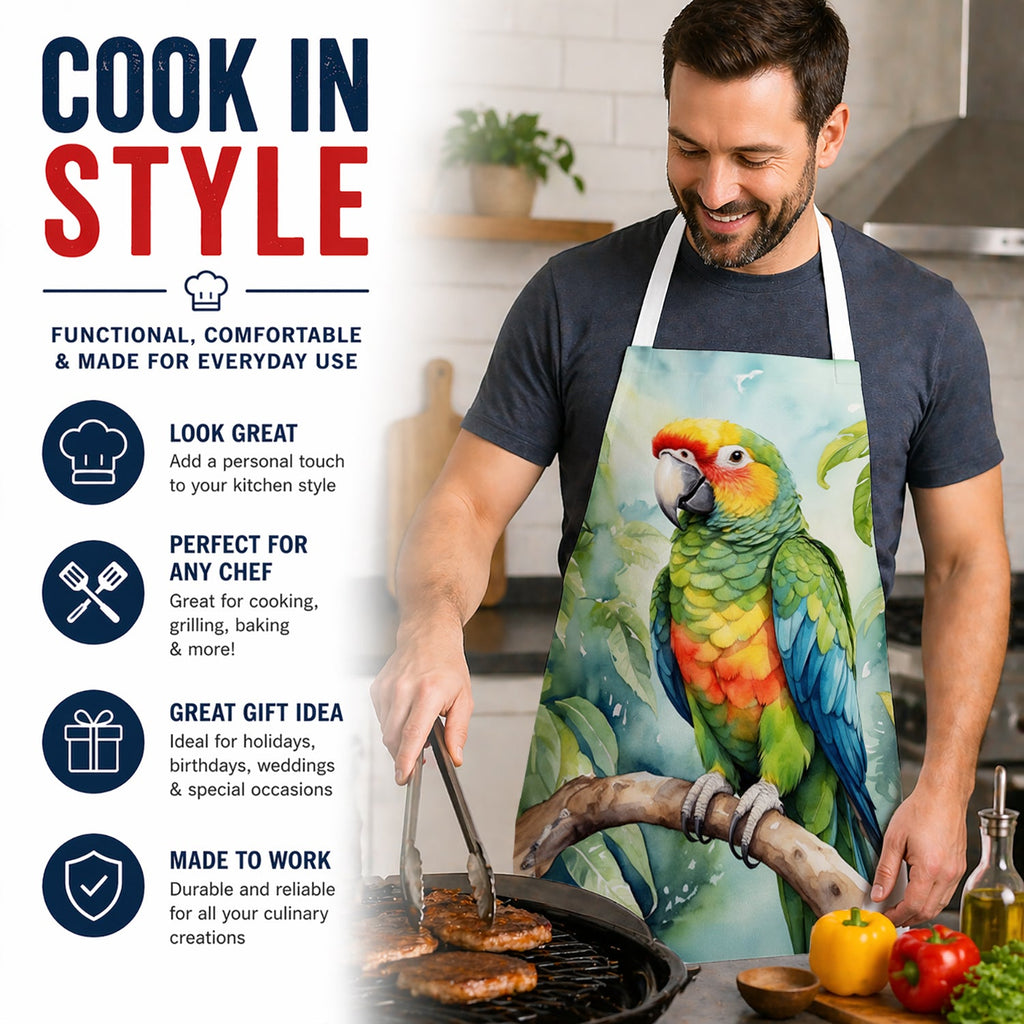 Amazon Parrot Apron Cooking Kitchen Server Baking Crafts Gardening for Adult Women Men, Unisex, Large, Multicolor