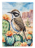 Arizona Cactus Wren House Flag 28x40 Porch Sleeve Pole Decorative Outside Yard Banner Artwork Wall Hanging, Polyester