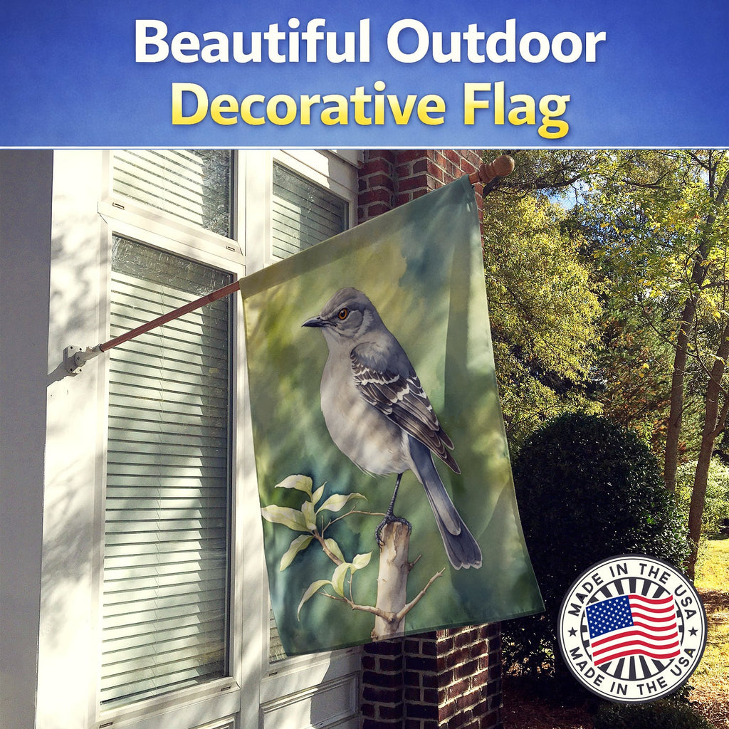 Arkansas Northern Mockingbird House Flag 28x40 Porch Sleeve Pole Decorative Outside Yard Banner Artwork Wall Hanging, Polyester