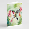 Broadtailed Hummingbird Greeting Cards Pack of 8 Blank Cards with Envelopes Whimsical A7 Size 5x7