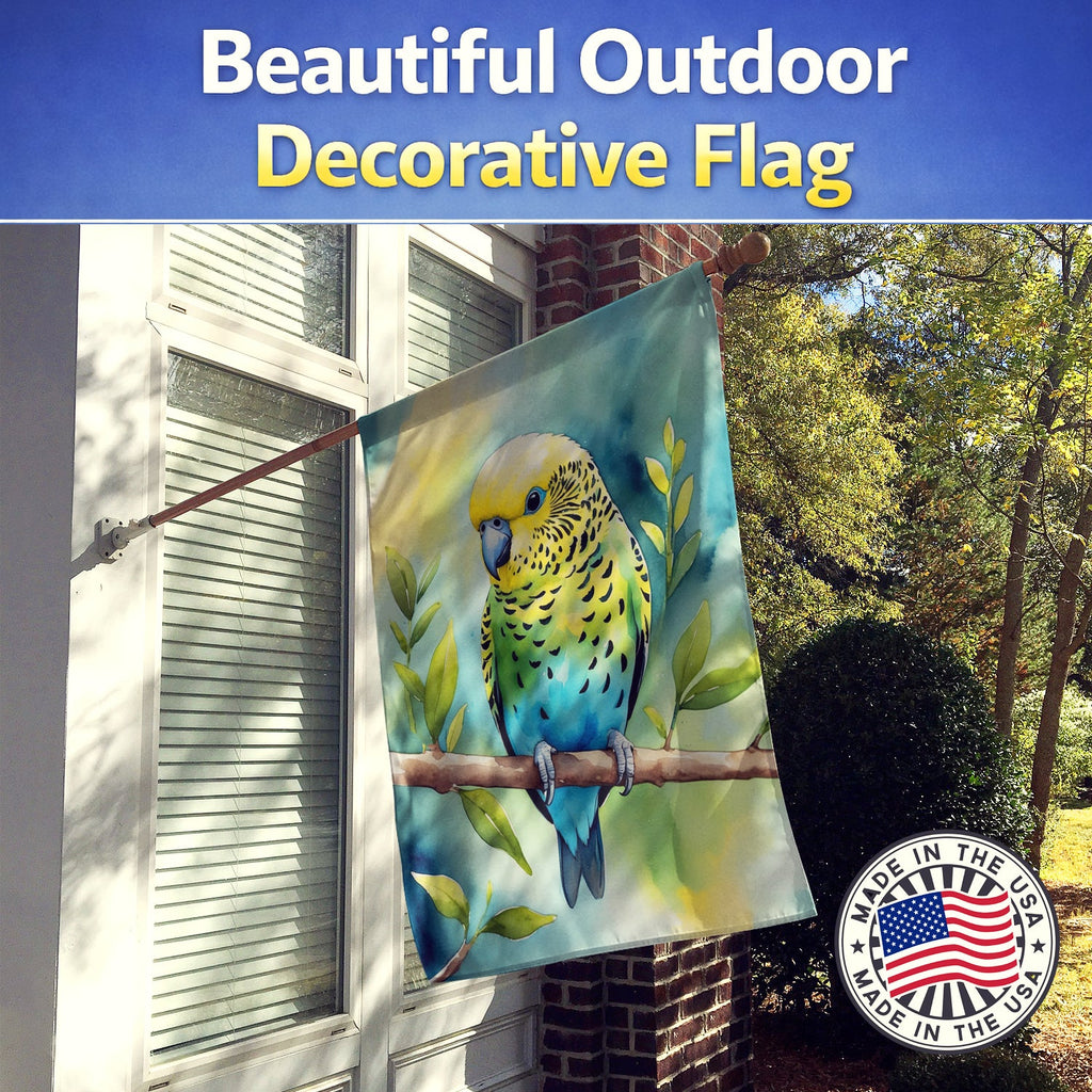 Budgerigar House Flag 28x40 Porch Sleeve Pole Decorative Outside Yard Banner Artwork Wall Hanging, Polyester