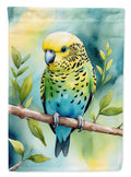 Budgerigar House Flag 28x40 Porch Sleeve Pole Decorative Outside Yard Banner Artwork Wall Hanging, Polyester