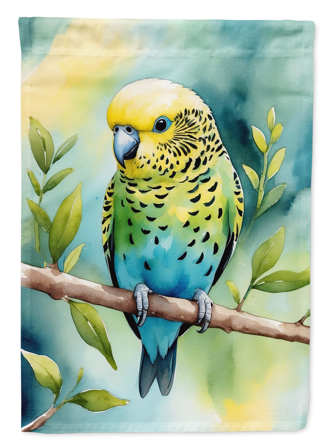 Budgerigar House Flag 28x40 Porch Sleeve Pole Decorative Outside Yard Banner Artwork Wall Hanging, Polyester