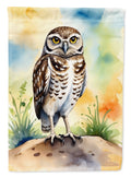 Burrowing Owl House Flag 28x40 Porch Sleeve Pole Decorative Outside Yard Banner Artwork Wall Hanging, Polyester