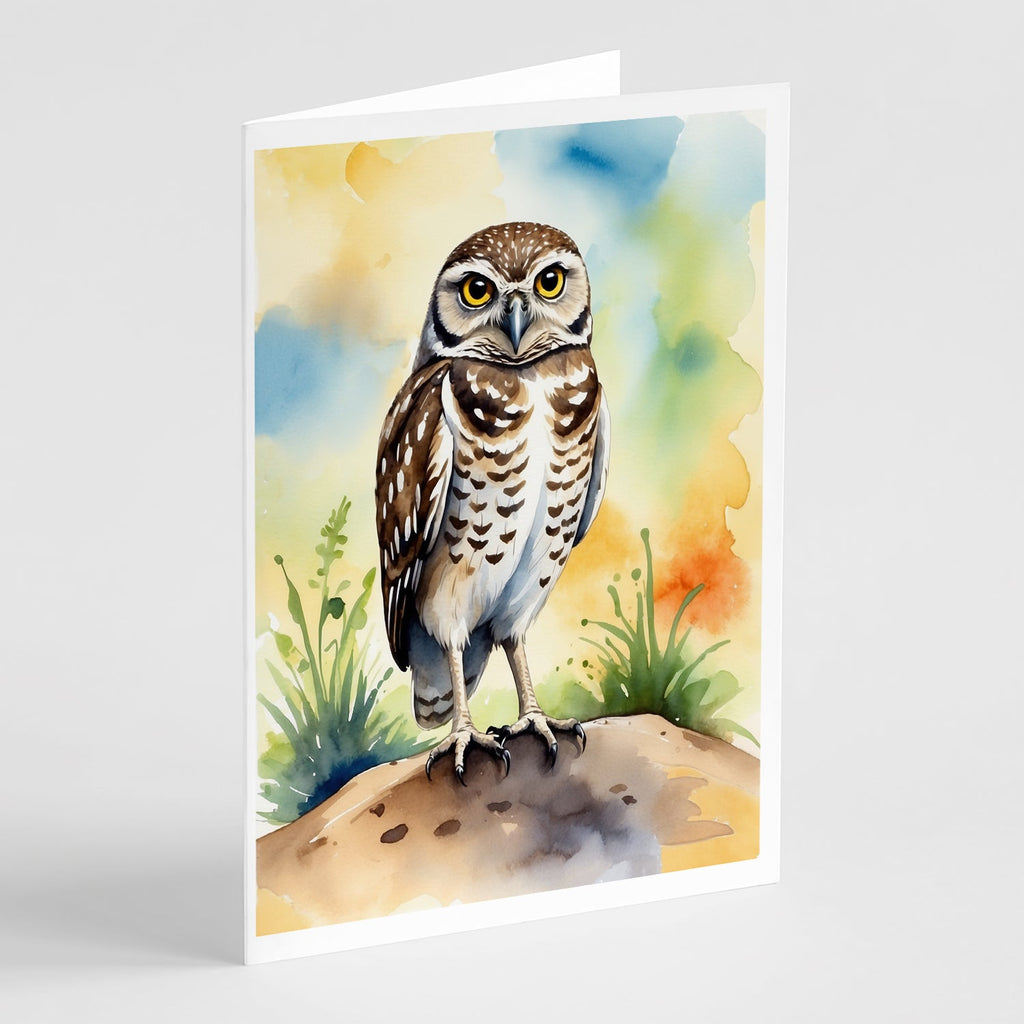 Burrowing Owl Greeting Cards Pack of 8 Blank Cards with Envelopes Whimsical A7 Size 5x7