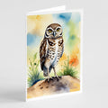 Burrowing Owl Greeting Cards Pack of 8 Blank Cards with Envelopes Whimsical A7 Size 5x7
