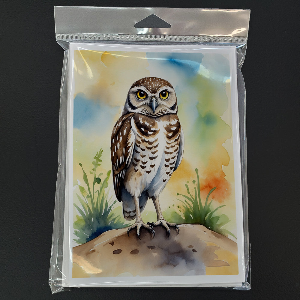 Burrowing Owl Greeting Cards Pack of 8 Blank Cards with Envelopes Whimsical A7 Size 5x7