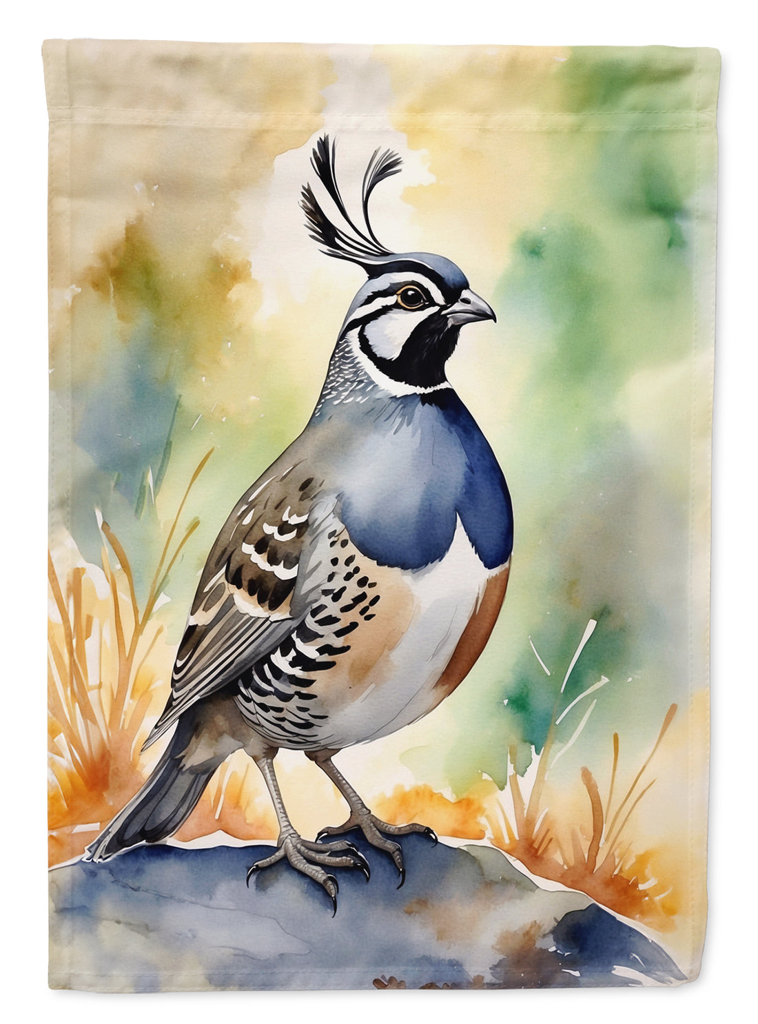 California Quail House Flag 28x40 Porch Sleeve Pole Decorative Outside Yard Banner Artwork Wall Hanging, Polyester
