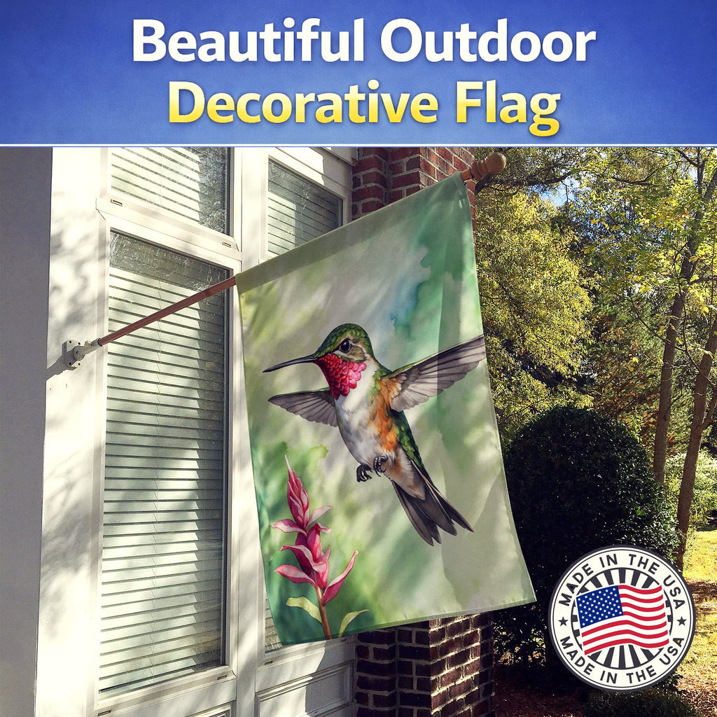 Calliope Hummingbird House Flag 28x40 Porch Sleeve Pole Decorative Outside Yard Banner Artwork Wall Hanging, Polyester