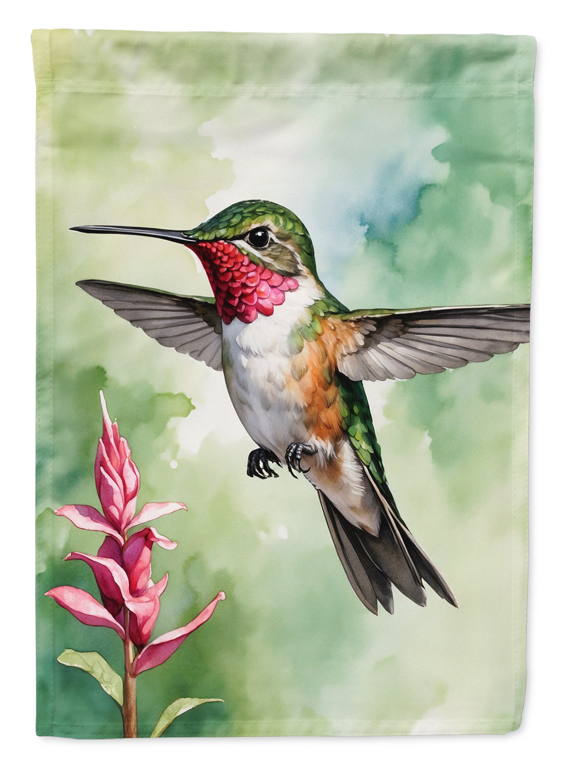 Calliope Hummingbird House Flag 28x40 Porch Sleeve Pole Decorative Outside Yard Banner Artwork Wall Hanging, Polyester