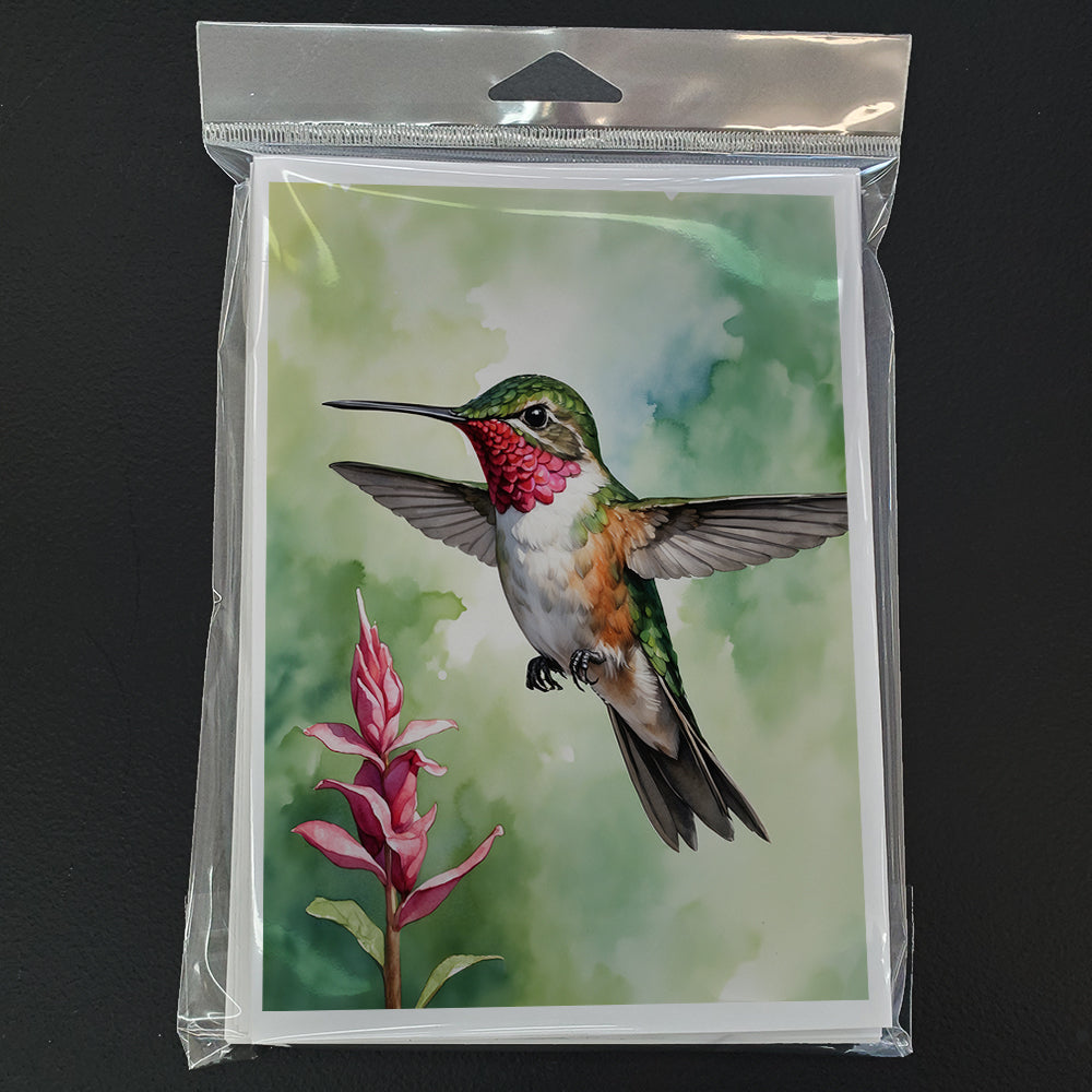 Calliope Hummingbird Greeting Cards Pack of 8 Blank Cards with Envelopes Whimsical A7 Size 5x7