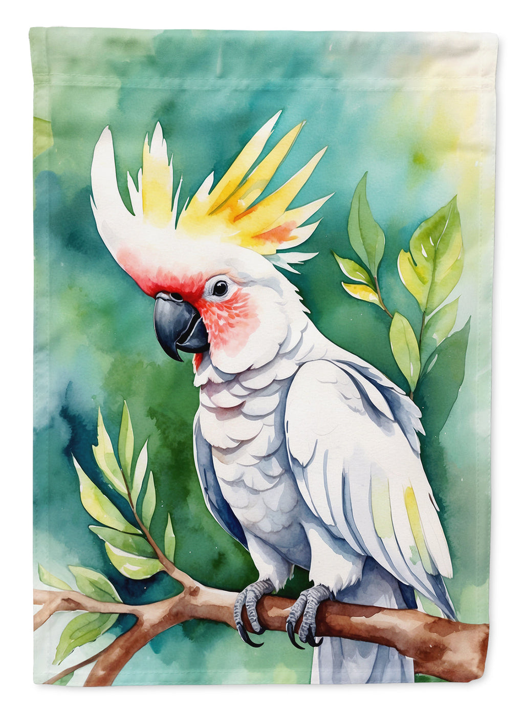 Cockatoo House Flag 28x40 Porch Sleeve Pole Decorative Outside Yard Banner Artwork Wall Hanging, Polyester
