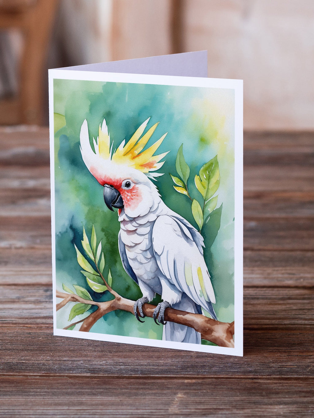 Cockatoo Greeting Cards Pack of 8 Blank Cards with Envelopes Whimsical A7 Size 5x7