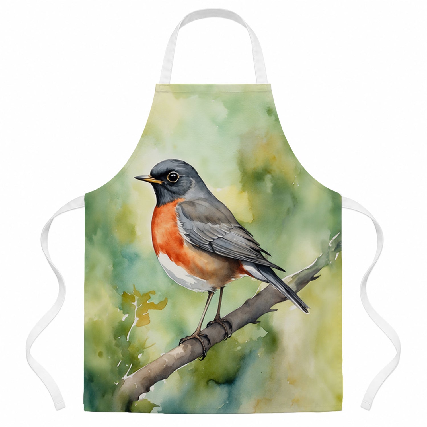 Connecticut American Robin Apron Cooking Kitchen Server Baking Crafts Gardening for Adult Women Men, Unisex, Large, Multicolor