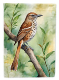 Georgia Brown Thrasher House Flag 28x40 Porch Sleeve Pole Decorative Outside Yard Banner Artwork Wall Hanging, Polyester