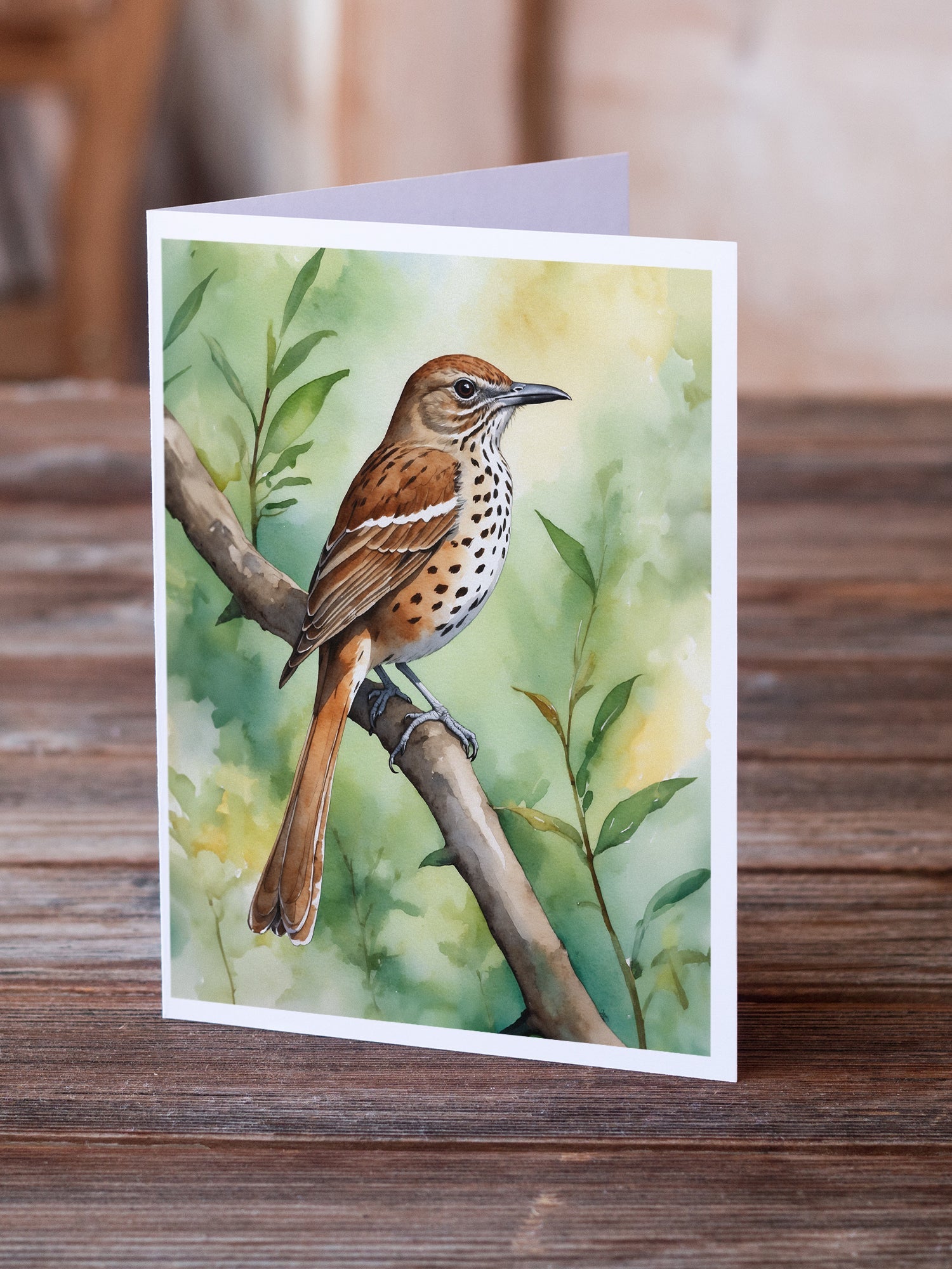 Georgia Brown Thrasher Greeting Cards Pack of 8 Blank Cards with Envelopes Whimsical A7 Size 5x7